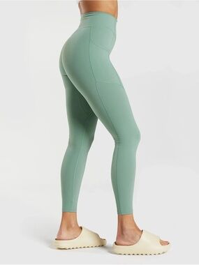 Gymshark x Whitney High-Waist Sage Green Sculpting Leggings